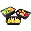 1000ml Thick Disposable Takeaway Lunch Box Tableware Can Be Microwave Heated Rectangular Black Plastic Bowl Food Packaging Box