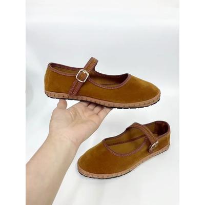 Модные бархатные туфли Мэри Джейн Женские повседневные уличные балетки Лодочки Женские однотонные лоферы для офисных леди для работы