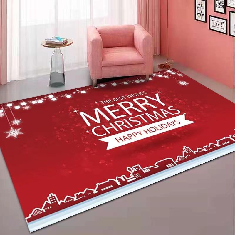 Водопоглощающий износостойкий рождественский коврик для двери, коврик для ванной комнаты, нескользящий рождественский декор