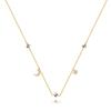 925 Sterling Silver Classic Star Moon Octagram With Colored Diamonds Stacked Women'S Necklace Collarbone Chain
