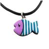 [R1314] - Колье ручной работы "Колумбина и Арлекин" фиолетово-синий - 16х11 мм (рыба)