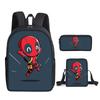 Student Deadpool 3pcs School Bag Backpack Lunch Bags Pencil Case Kids Gifts