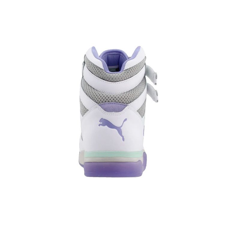 Puma Palace Guard Mid Пасхальные Модные Ретро Баскетбольные Кроссовки с Высоким Верхом Мужские кроссовки Бело-Фиолетовые 370595-01