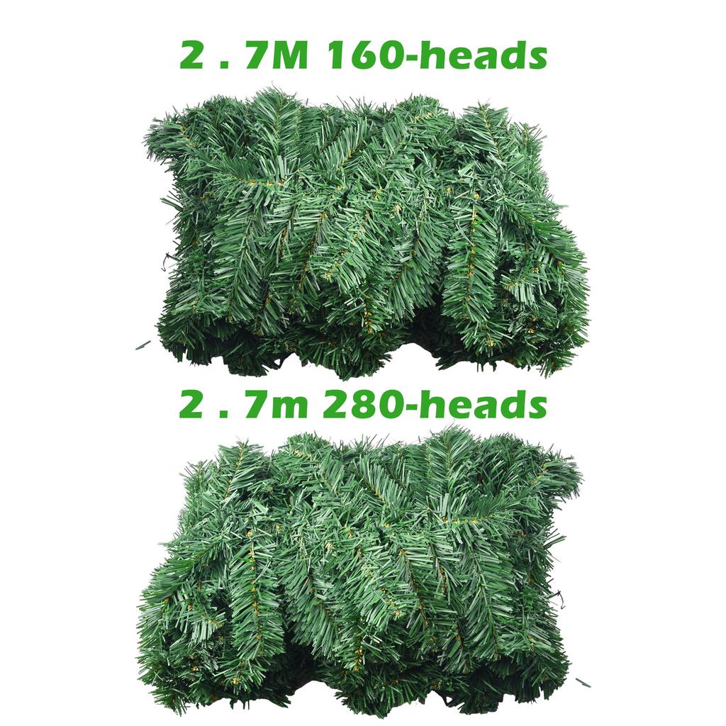 Elegant 2 7M Long Artificial Green Garland For Seasonal Decorations In Homes And Shops Crafted From Robust PVC Materials