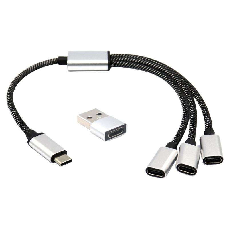Разветвитель USB C (папа) на 2/3 USB C (мама) Кабели-конвертеры Несколько хабов Порт USB C Хаб Зарядное устройство Адаптер для разделения питания 11,81 дюйма