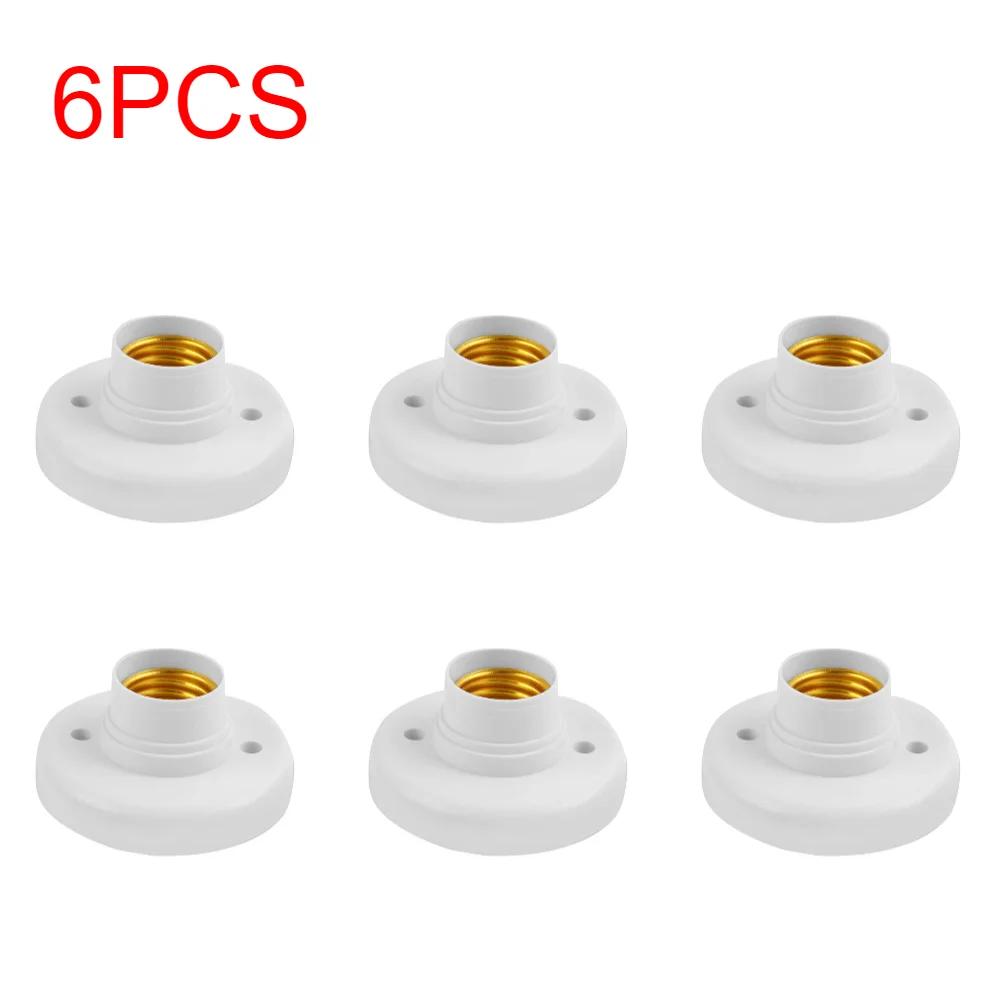 1-20PCS 220V E27 Screw Lamp Stand Light Bulb Socket Holder Adapter Base Cap Socket White Ceiling Light Lamp Bulb Fixing Base
