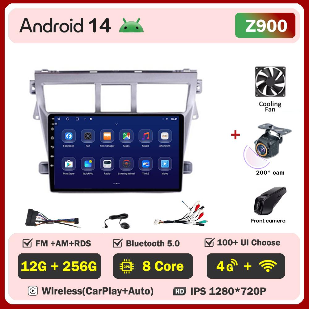 Для Toyota Vios Yaris 2007 2008 -2012 Автомобильный радиоплеер Car Carplay Screen Autoradio Mirror Link Car Intelligent Systems 8 Core