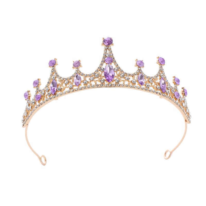 Bridal Crown Metal Rhinestone Crown Princess Birthday Party Headband Dinner Dress Updo Hair Accessory