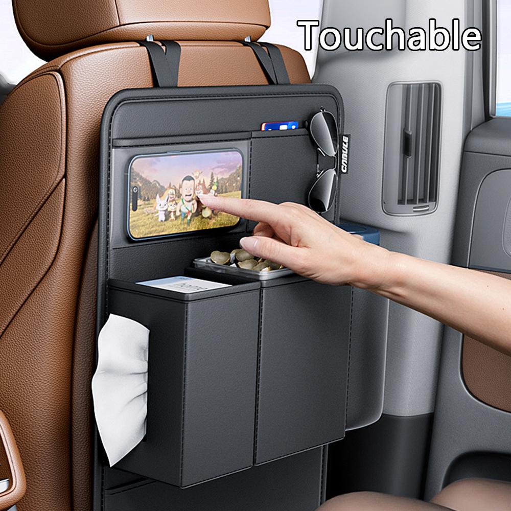 Органайзер для хранения на спинке сиденья автомобиля, универсальная сумка из искусственной кожи для автостилинга, карман для хранения и уборки, многофункциональный ящик для хранения