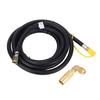 Gas Quick Connect Hose 12ft Length Brass and PVC RV Grill Connector Hose with Elbow Adapter