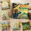 Anne of G-Green-n Ga-bles Pillow Case Anti-dustmite Invisible Zipper Sofa Bed