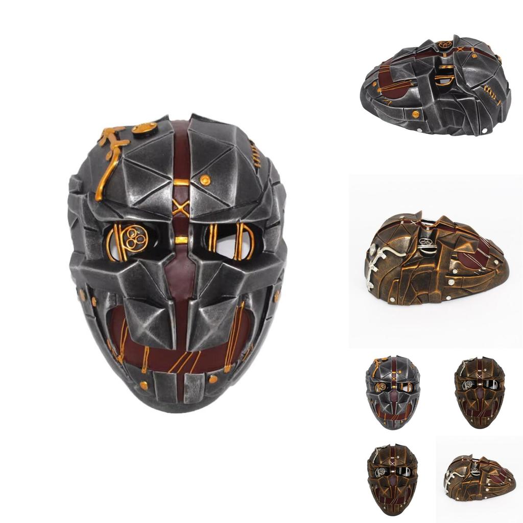 Маска Корво Аттано из Dishonored для ролевых игр, Хэллоуина, Рождества. Аксессуар. Смола. Серебряный и медный стили