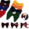 Velvet Mens Oversized Bow Tie Solid Adjustable Necktie Fashion Bow Tie Wedding Party