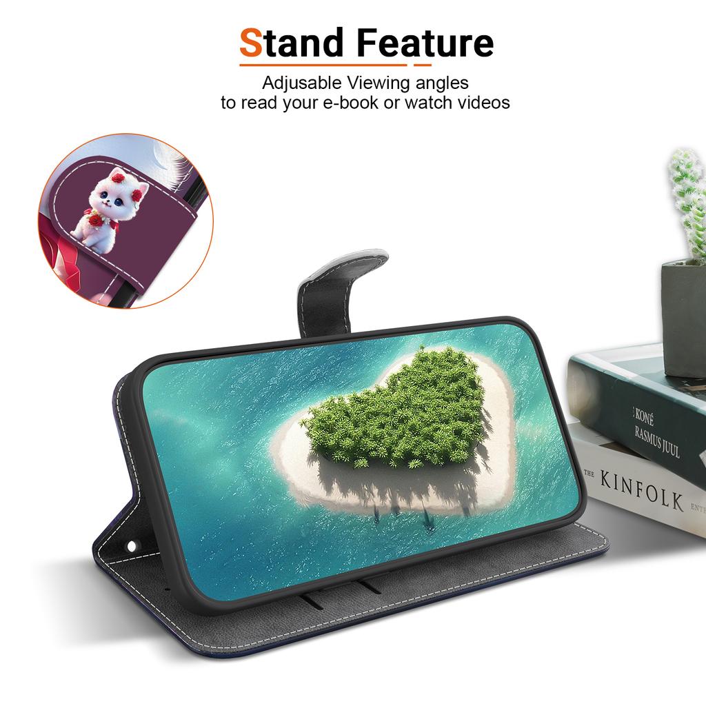 Чехол-книжка из искусственной кожи ручной работы для Redmi Note 12 Pro/Xiaomi Poco X5 Pro, противоскользящий противоударный чехол с ремешком на запястье и дизайном в виде сердца/розы/кошки