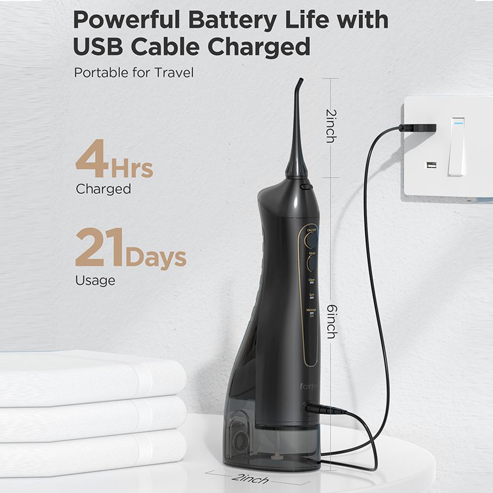 Fairywill Комбинация электрической зубной щетки и портативного ирригатора с USB-зарядным устройством, дорожный футляр FW-5020 FW-507