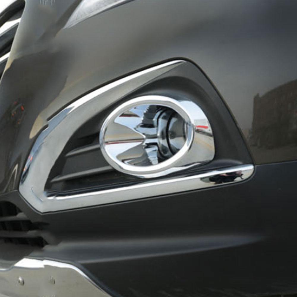 For Peugeot 3008 2014 2015 2016 Front Fog Light Cover 2Pcs Fog Lamp Decoration Sticker Trim Chrome Protector Accessories