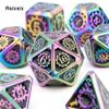 7 шт. красочные зубчатые колеса, металлические кубики, набор твердых металлических многогранных кубиков, подходящий для ролевой игры, настольной игры, карточной игры