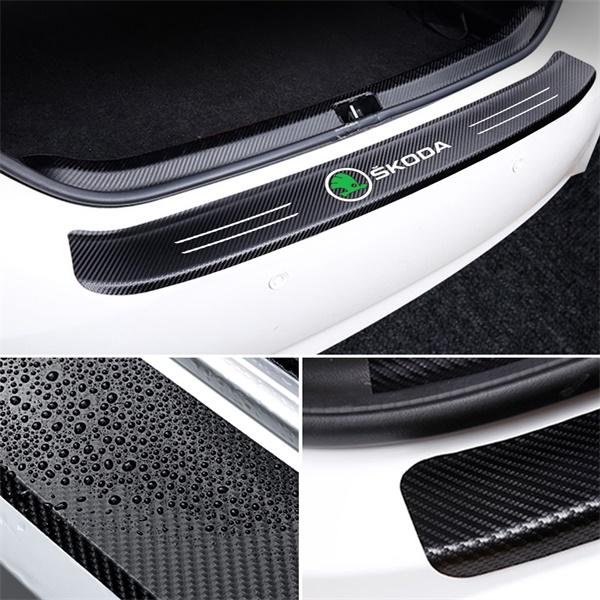 CGO1 Car Emblem Door Sill Protector Sticker Rear Trunk Film Accessories For Skoda Kodiaq Octavia Enyaq Kamiq Scala Rapid Superb MK2 3
