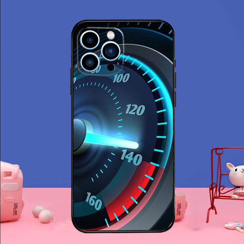 Speedometer Car Phone Case For iPhone 16 15 14 13 12 11 17 Pro Max Plus 12 13 mini 16e 17 Air Bumper Cover