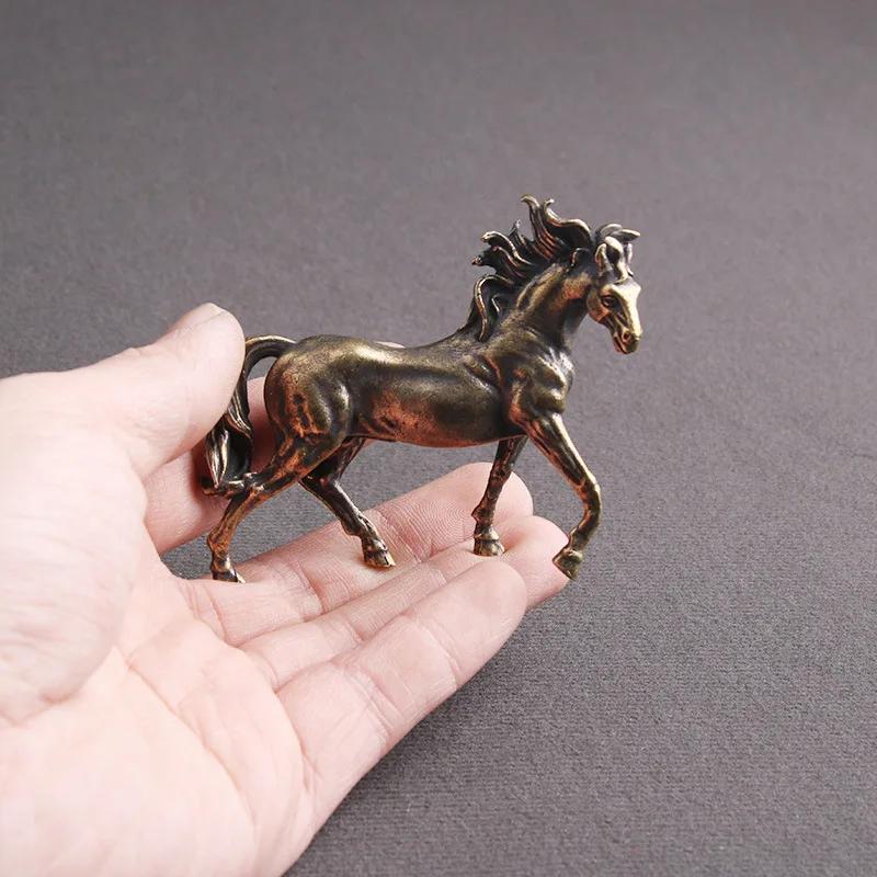 Brass Pure Desktop Figurines Horse Decoration Ornaments Success Horse Lucky Miniatures Animal Creative Home Decor Crafts Gifts