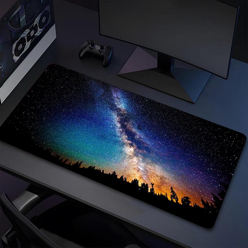 Milky Way Xl Gaming Mouse Pad Nonslip Rubber Base Stitched Edge Waterproof Desk Mat For Pc Laptop Gamer Office Computer Accessories C92962