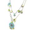Les Trésors De Lily [E0668] - Blue Green 'Mimosas' Designer Necklace