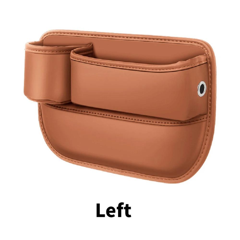 Кожаный органайзер для автомобильного сиденья, многофункциональная консоль, заполнитель щелей, боковой ящик для хранения с подстаканником, карман для хранения в салоне автомобиля