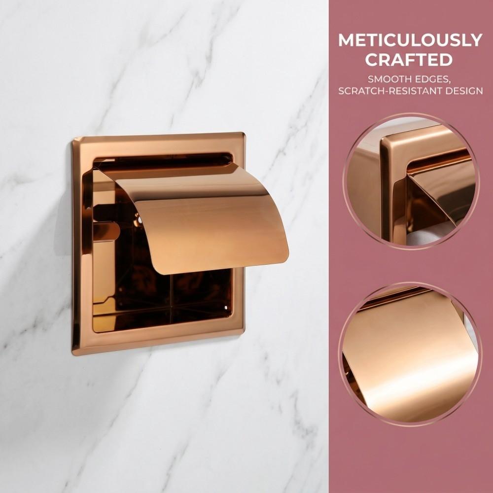 Stainless Steel Paper Towel Holder Rose Gold Toilet Paper Dispenser Bathroom Kitchen Washroom
