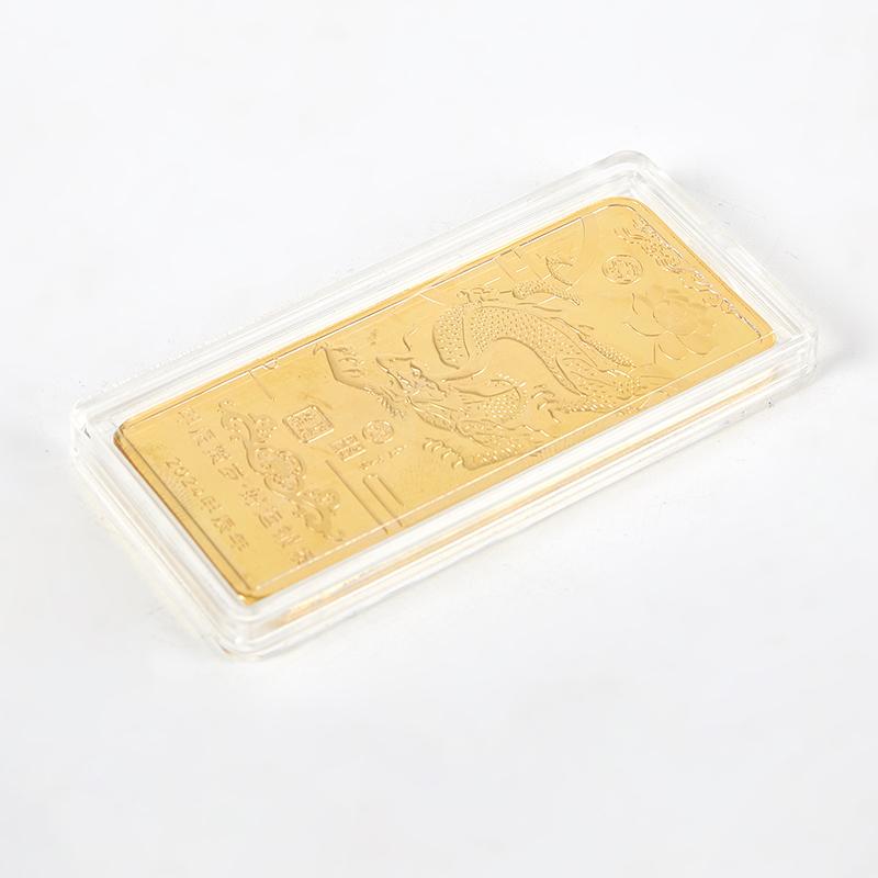 Золотой слиток Дракон Зодиак Традиционный китайский Золотой слиток Бизнес Коллекция Декорация Ювелирное изделие