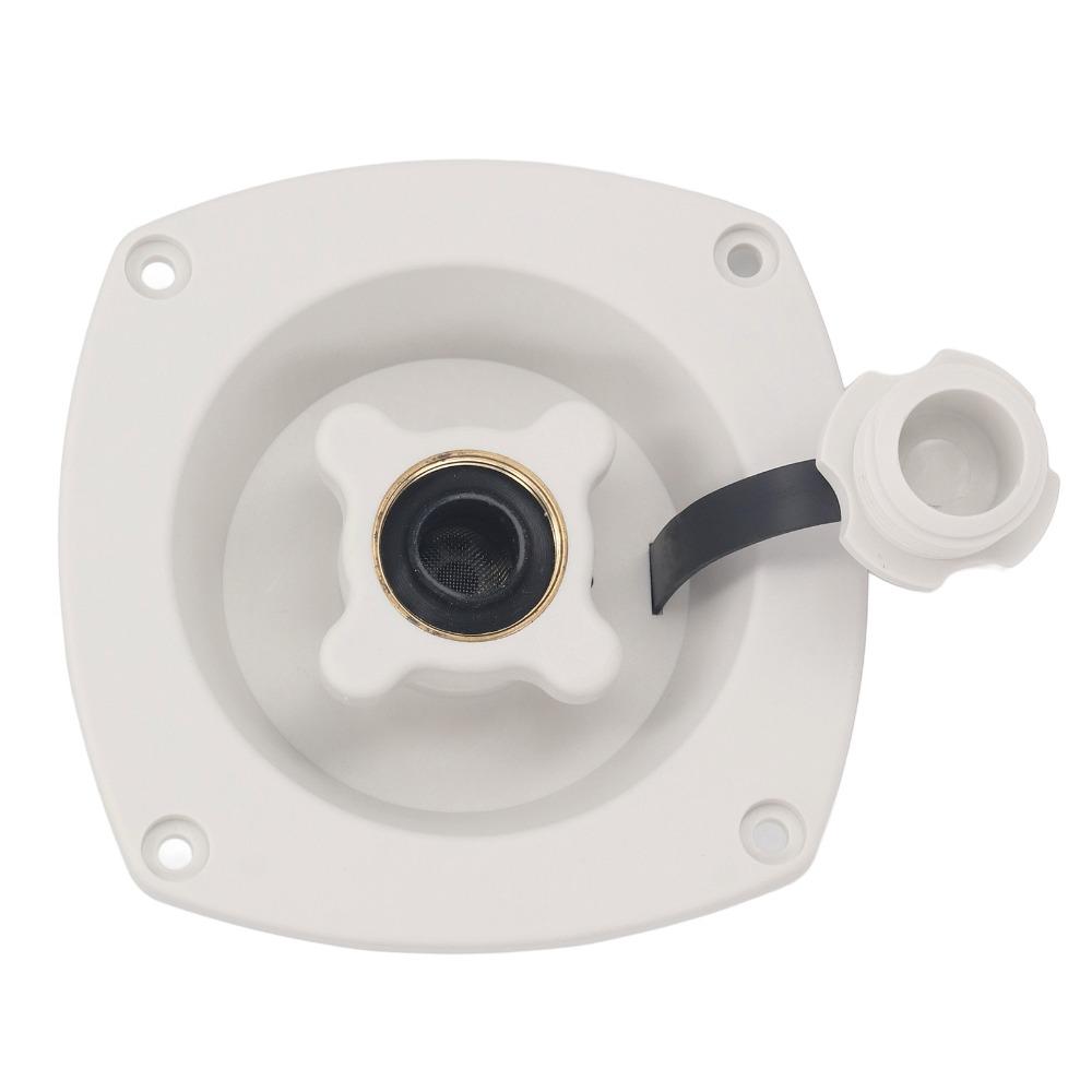 White Wall Mount Filler Regulator Built in Valve Fresh Water Injection Port Camper