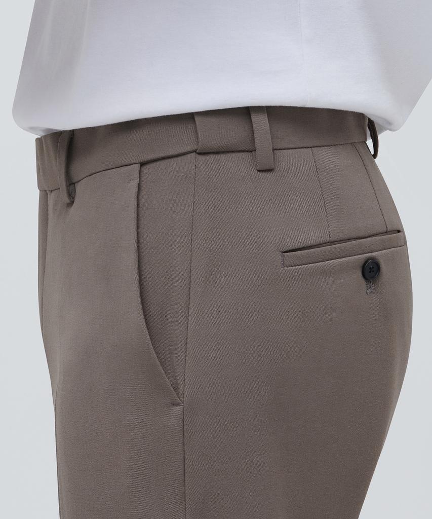 MUSINSA STANDARD Tapered Turn-Up Hidden Banding Crop Slacks [Dusty Beige]