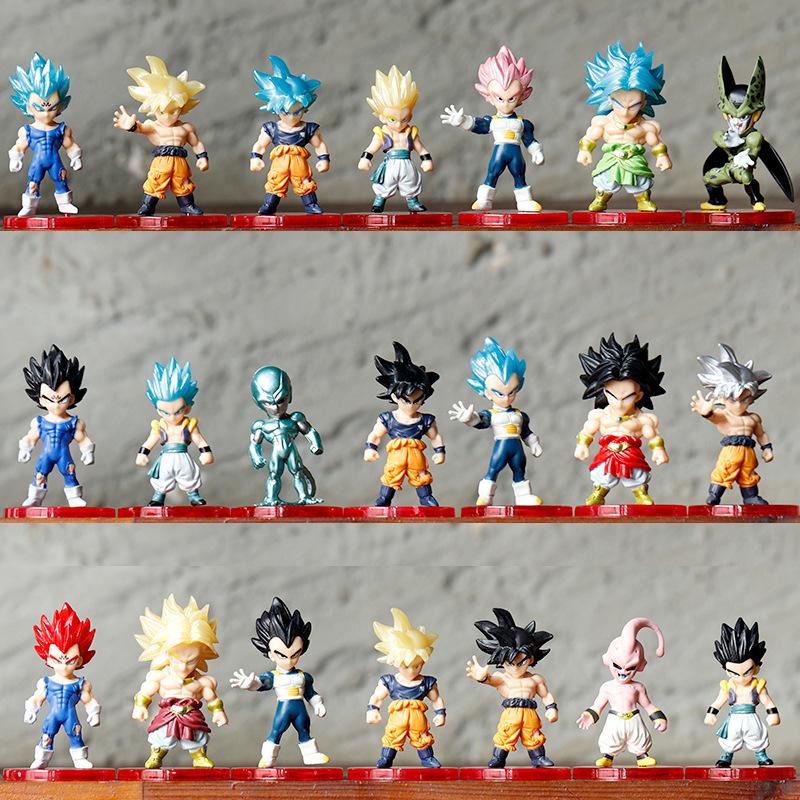 Аниме Dragon Ball Super Saiyan Сын Гоку Фигурка Модель Подарки Коллекционные Фигурки для Детей 7 см 21 Штука В Наборе