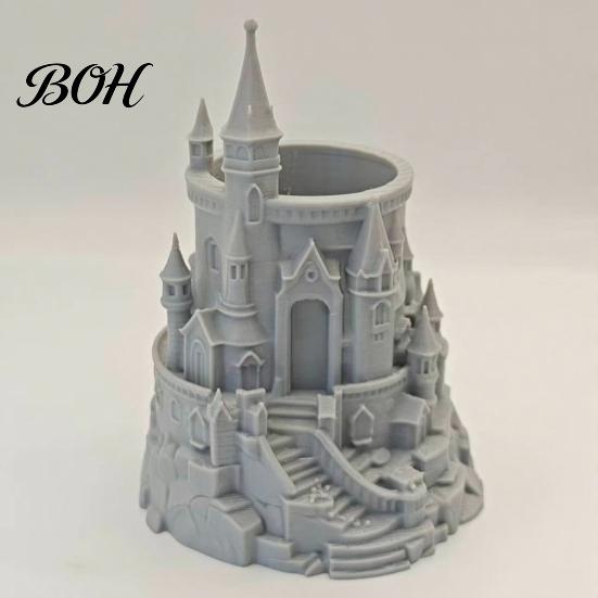 Decorative Pen Holder Castle Shape Holder, 3D Printed Desk Organizer for Pens, Pencils, Pencil Makeup Brushes, Storage Cup Home Office
