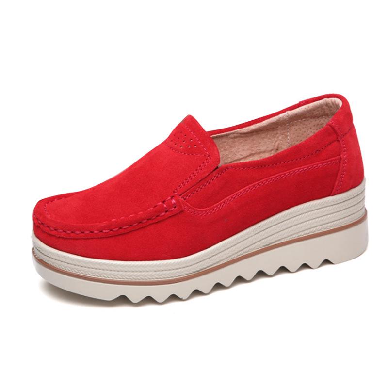 Spring Autumn Women Platform Shoes Ladies Loafers Genuine Leather Comfort Soft Moccasins Casual Flats Shoes Slip On Sneakers