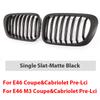 Single Slat Grill Kidney Grille For 3 Series E46 2-Door 1998-2002 Pre-Facelift & 2000-2007 E46 M3 Coupe Cabriolet