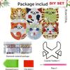 8PCS/6PCS With Stand DIY Painting Coasters Cute Panda  Coaster Kit  Table Decor