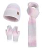 Thickened Cap Gloves Scarf Set Knitted Cycling Beanies Outdoor Women Skullcap