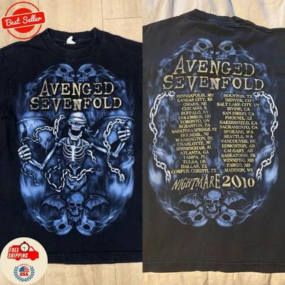 Футболка с двусторонним принтом Avenged A7X Nightmare Tour 2010 S-4XL