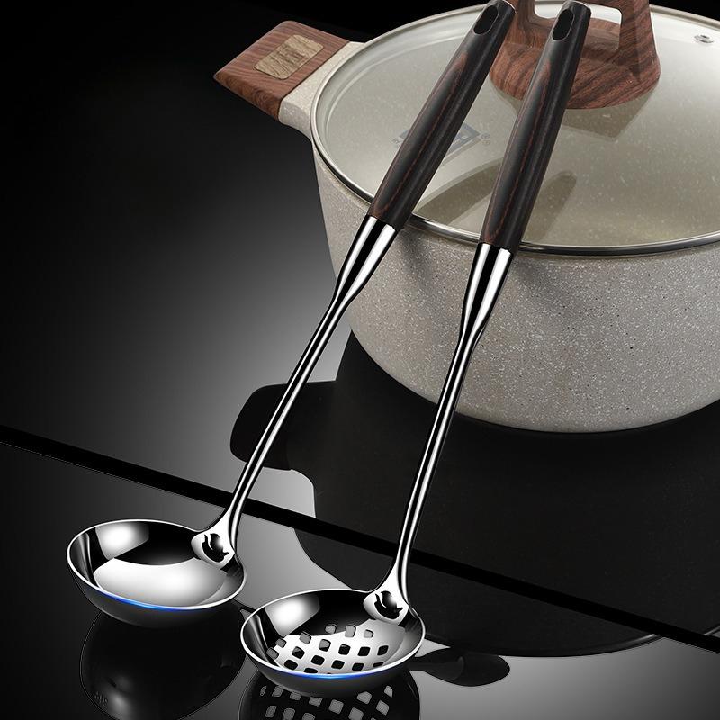 BEPAN 1PC Stainless Steel Strainers Spoon Colander Hot Pot Household Long Handle Large Tableware Set Kitchen Tools Household Goods