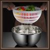 Salad Spinner Stainless Steel Large, Vegetable Washer  Lettuce Cleaner and Dryer