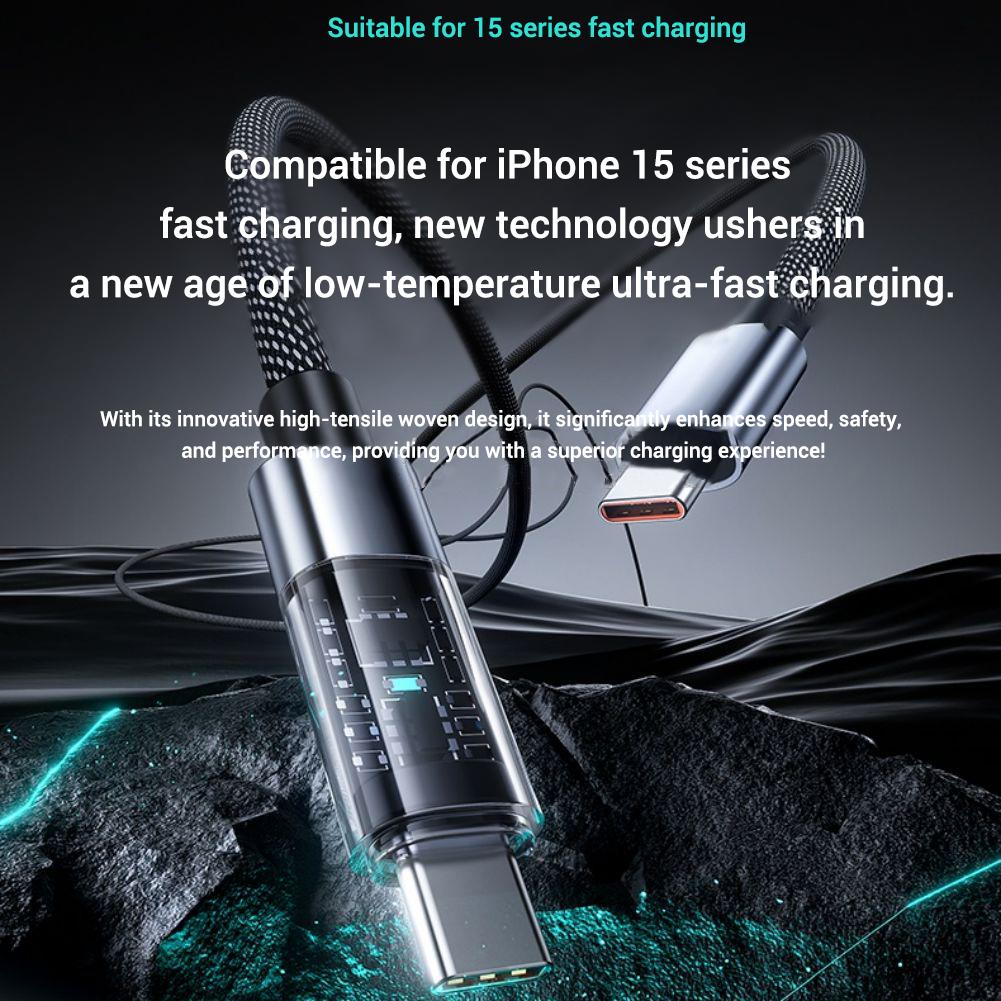 USB C To USB C Cable 100W Braided Type C Power Cable Fast Charger Cable Data Cord Compatible For IPhone 15