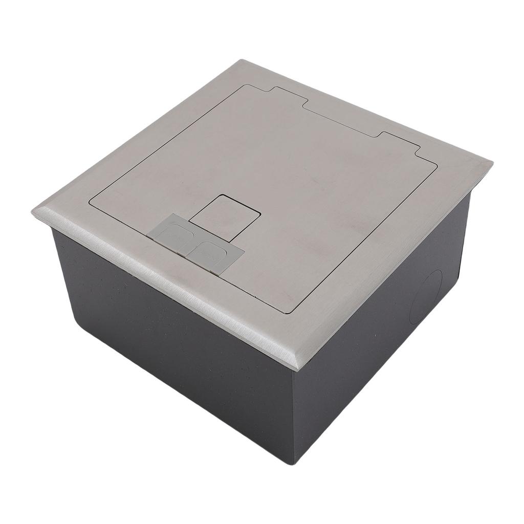 Встраиваемая напольная розетка 2 X 3-контактная и порт USB A USB C Серебристая Водонепроницаемая из нержавеющей стали Скрытая напольная розетка