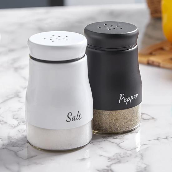 2 шт., 120 мл, шейкер для соли и перца из нержавеющей стали, прозрачное стекло, большая емкость, многоразовый дозатор для приправ, контейнер для бутылок для специй, кухонные гаджеты