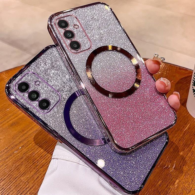 Подходит для чехла мобильного телефона OPPO Reno12 Pro, магнитная защелка, гальваническое покрытие, градиентный блеск, A58, простой, 3A79, новый противоударный чехол