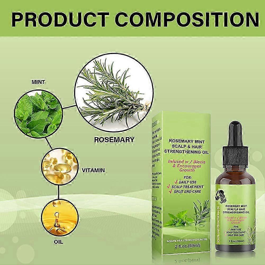 Natural Rosemary Mint Scalp & Hair Strengthening Oil For Healthy Hair Growth