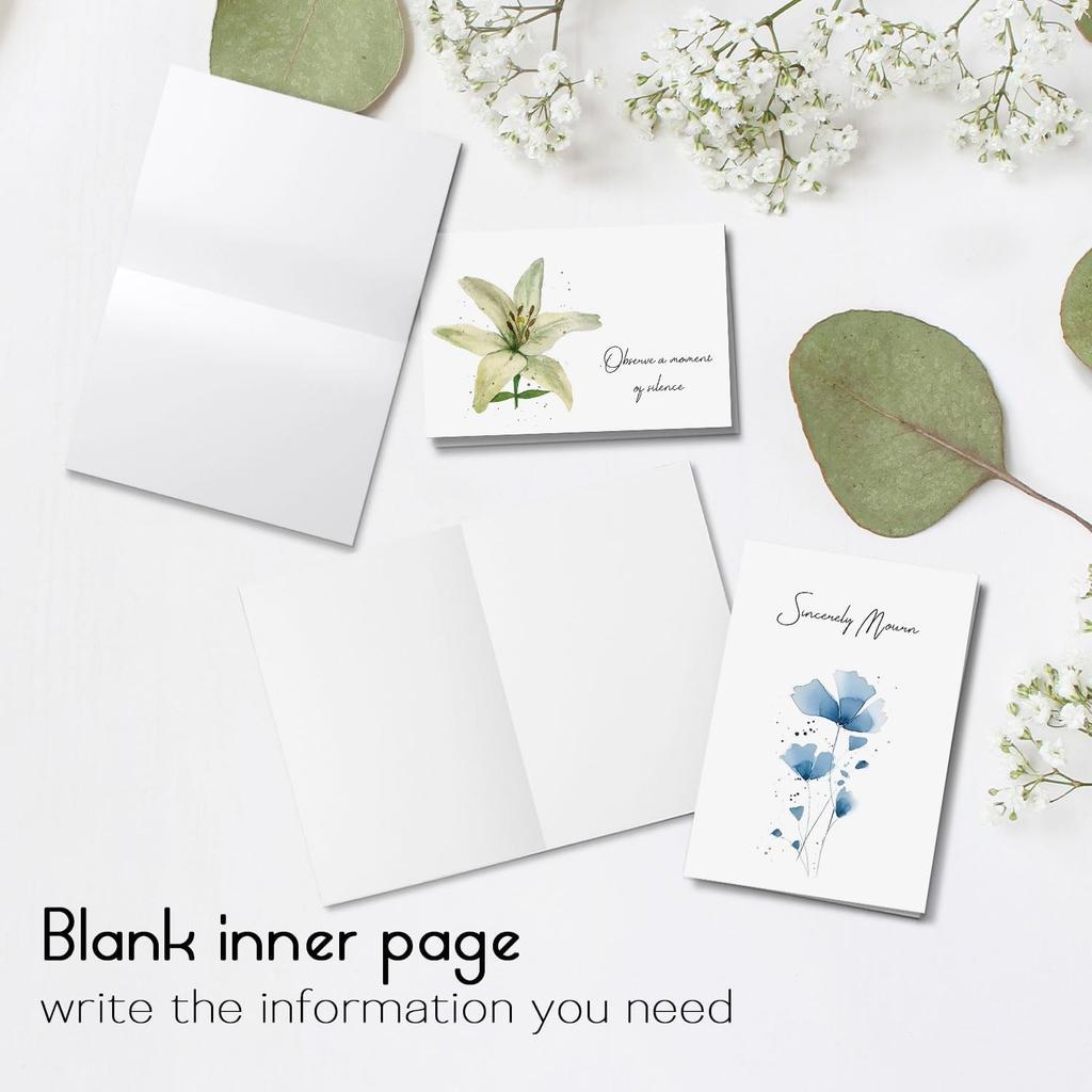 40 Sympathy Cards with Envelopes - Blank ide Sympathy Cards with Sentimental