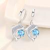 Cute Dolphin Drop Earrings For Women Tiny Huggie With Cubic Zircon Pendant Female Romantic Dangle Earring Jewelry Accessory Gift