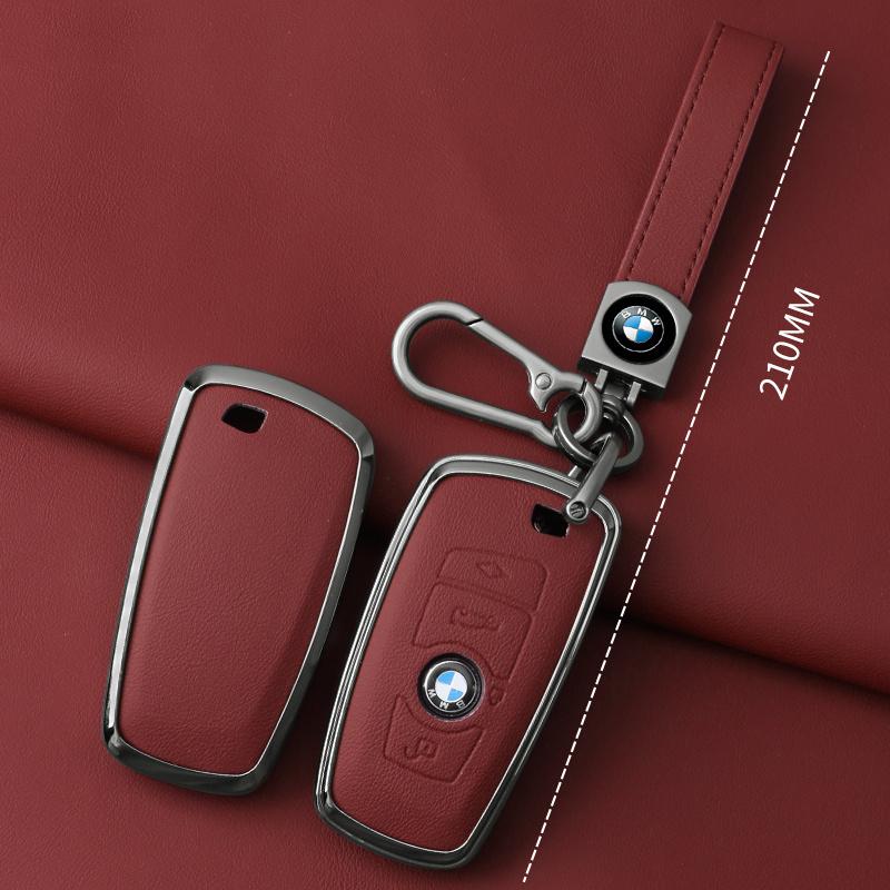 BROB8 Leather Alloy Car Smart Key Case Cover Shell For BMW 530i 550i 320i 1 2 3 4 5 Sery 118i 225i M240i F20 F21 F30 F31 F25 F01 F02