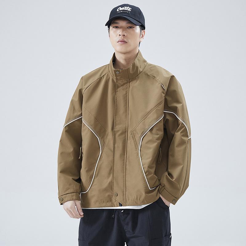 Ji American куртка с воротником-стойкой мужская ветрозащитная и водонепроницаемая свободная повседневная куртка с инструментами Tide