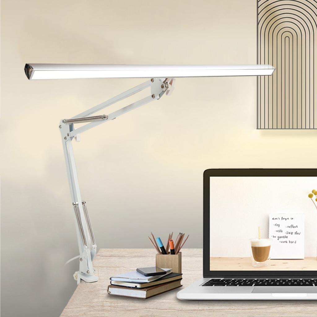 LED Buty Lamp with Clamp Clip On Desk Lighting Swing Arm Brightness Salon Lamp for Makeup Tattoo Eyebrow Rding